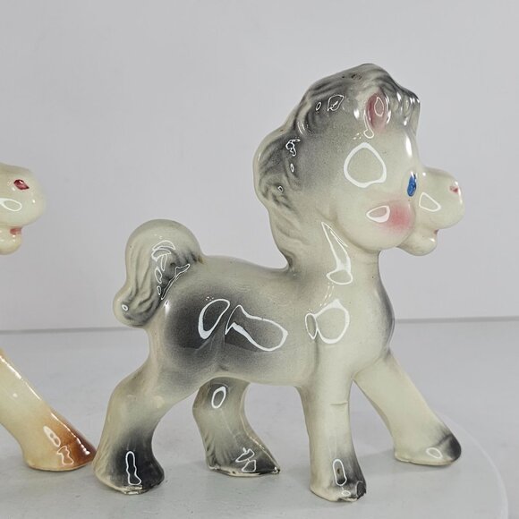 Ceramic Horse Rempel Enterprises Diamond Pottery Frisky Vintage Pony Pair - Picture 2 of 10